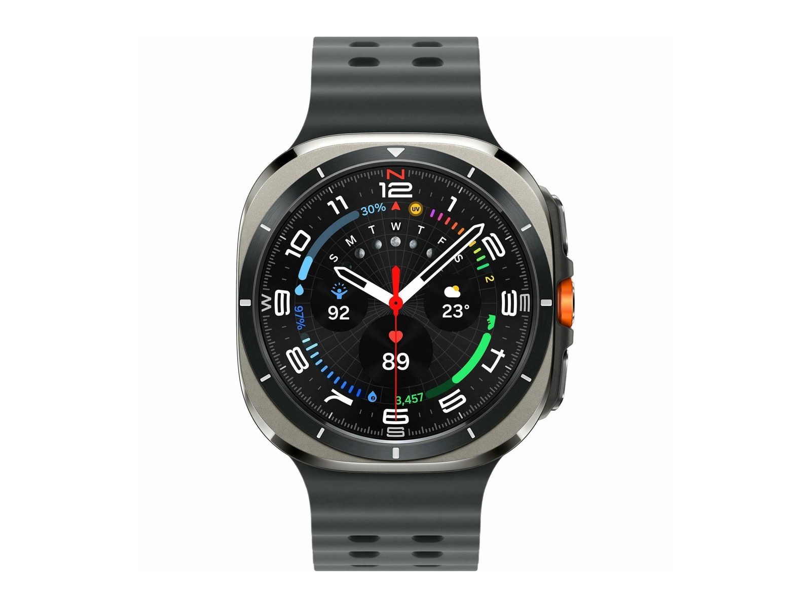 Samsung - Galaxy Watch Ultra (2025) 47mm Medium/Large Marine Band Titanium Silver Smart Watches - Titanium Silver