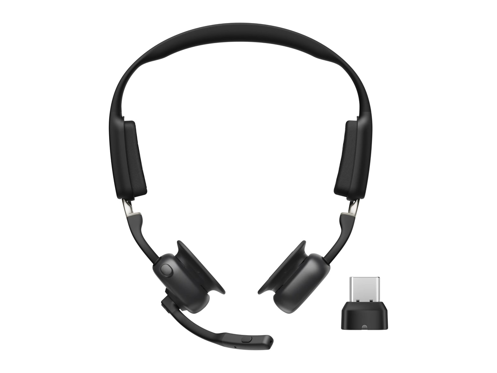 Shokz - OpenMeet UC (USB-C Adapter) Bluetooth On-Ear Headphones - Black