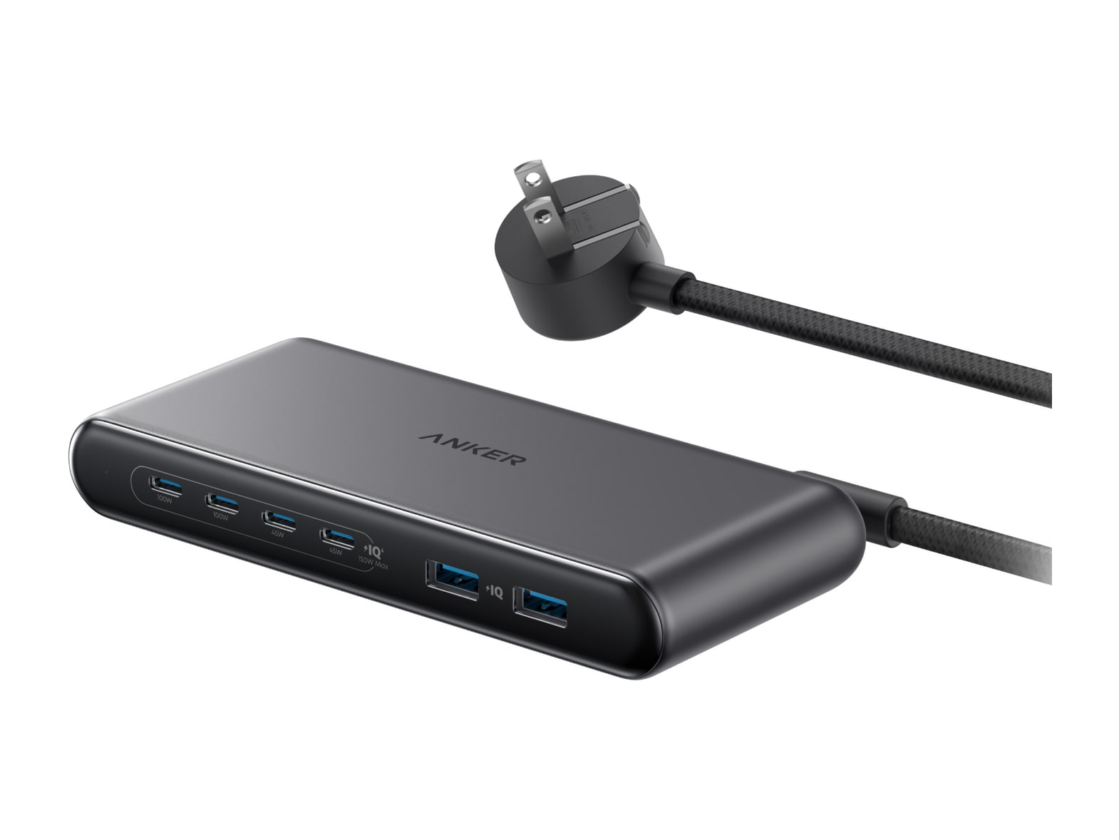 Anker - Travel Charging Station (6-in-1, 150W) Iron Gray Wall Chargers