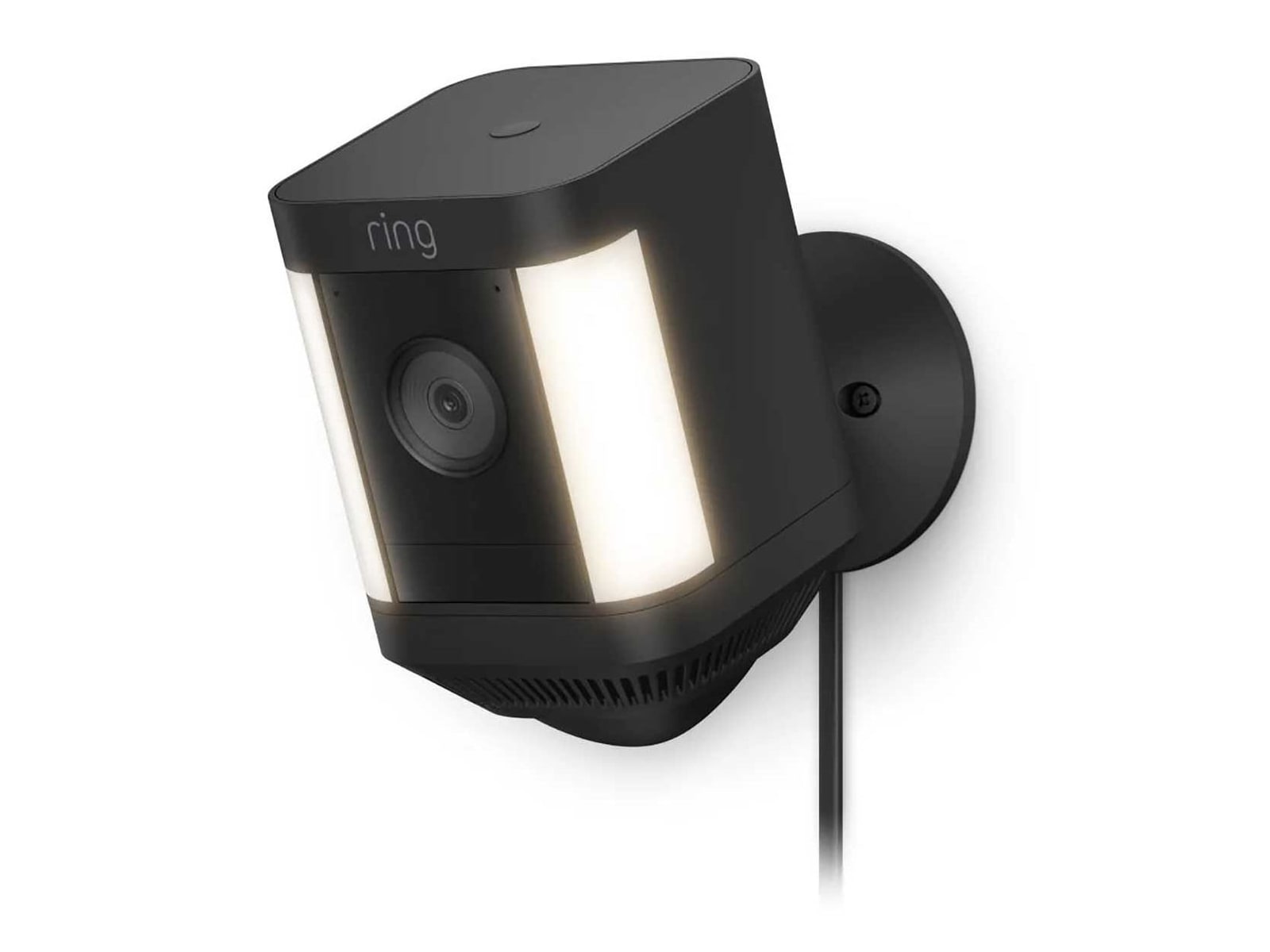 Ring - Spotlight Cam Plus Black Plug-In Security Camera Security Cameras