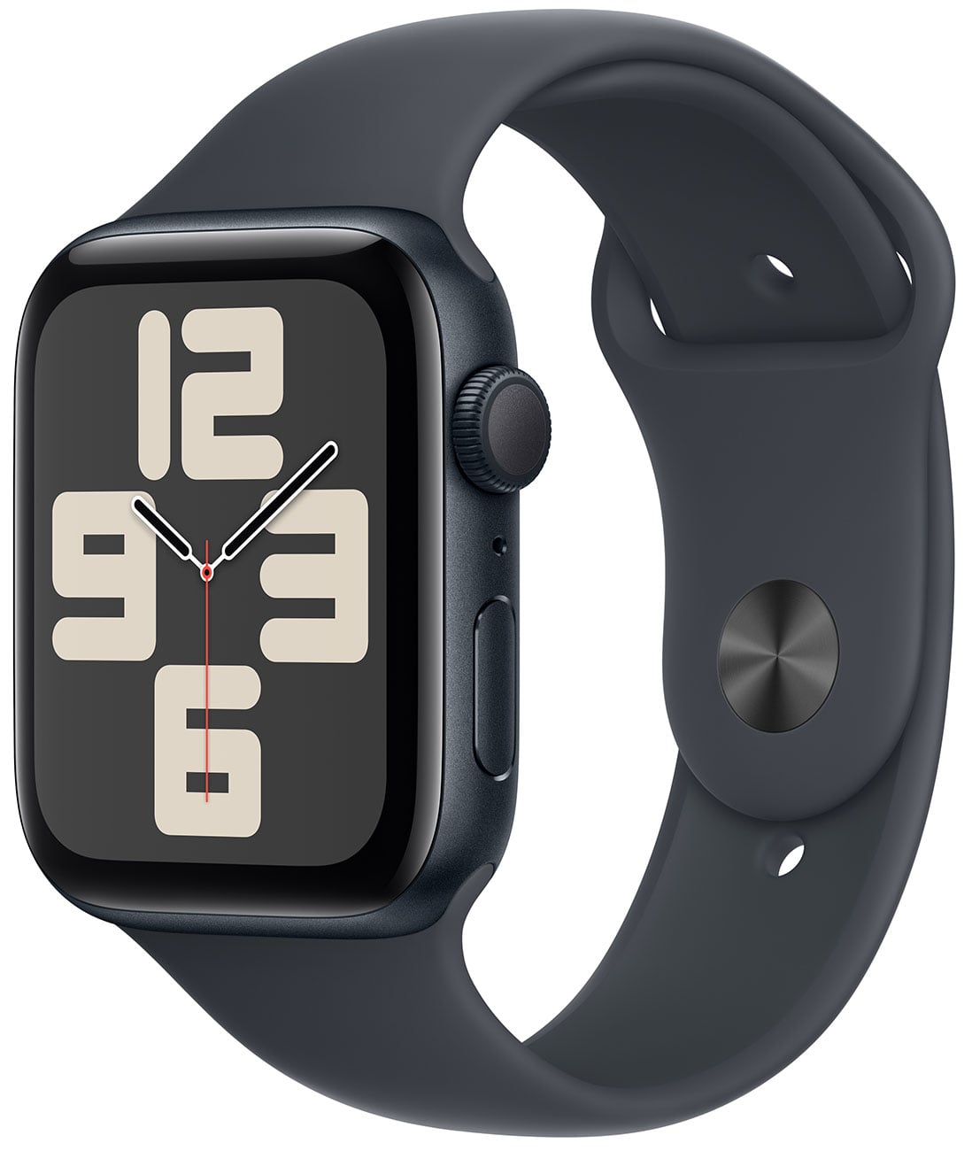 Apple - Apple Watch SE (2nd Generation) (GPS) 44mm Midnight Aluminum Case with Midnight Sport Band - S/M - Midnight