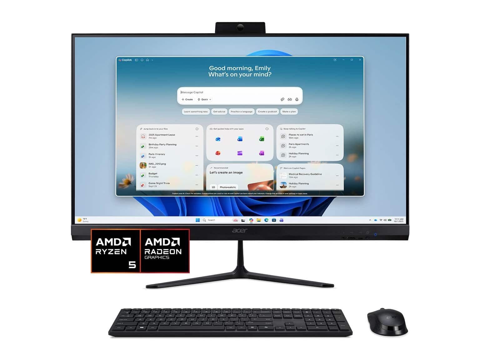 Acer - Aspire C27B 27" - AMD Ryzen 5 40 Series chip - 16GB Memory - 512GB SSD - Black