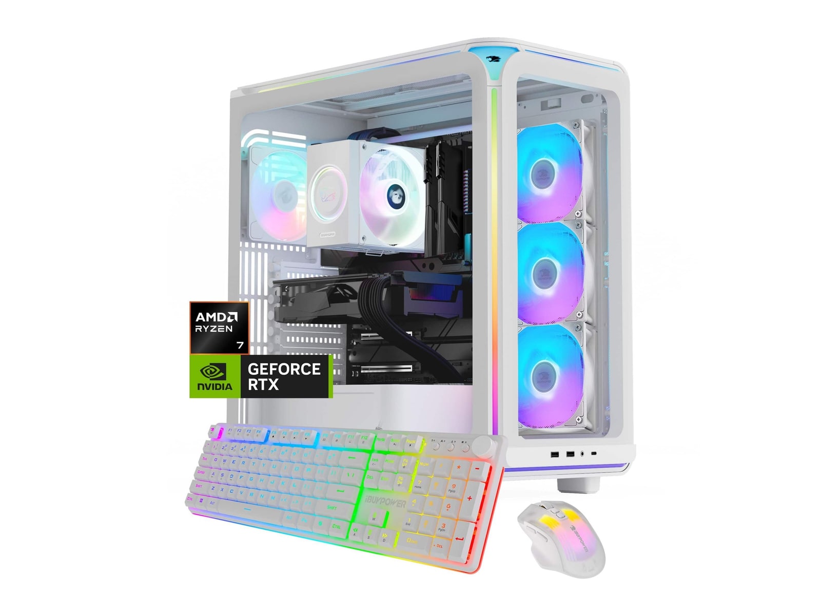 iBUYPOWER - Element EXWA7N5701 - AMD Ryzen 7 9700F chip - 32GB Memory - 1TB SSD - White