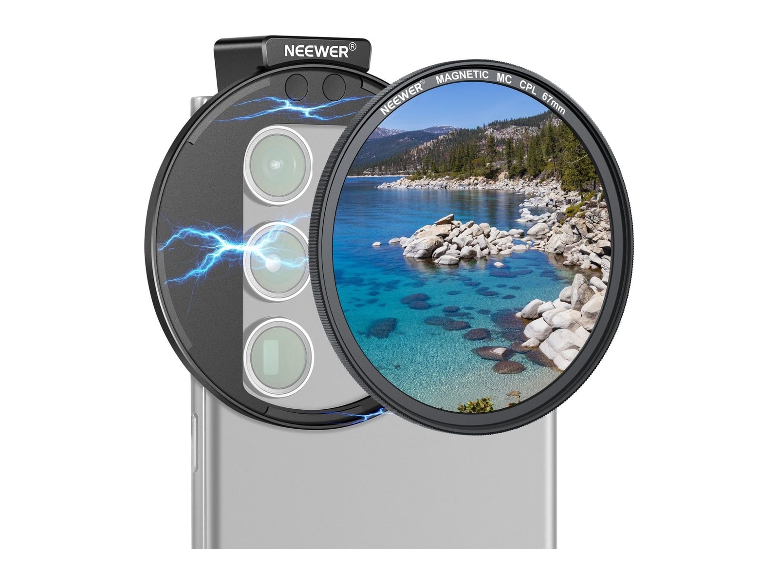 Neewer - 67mm Magnetic CPL Phone Filter Camera Accessories