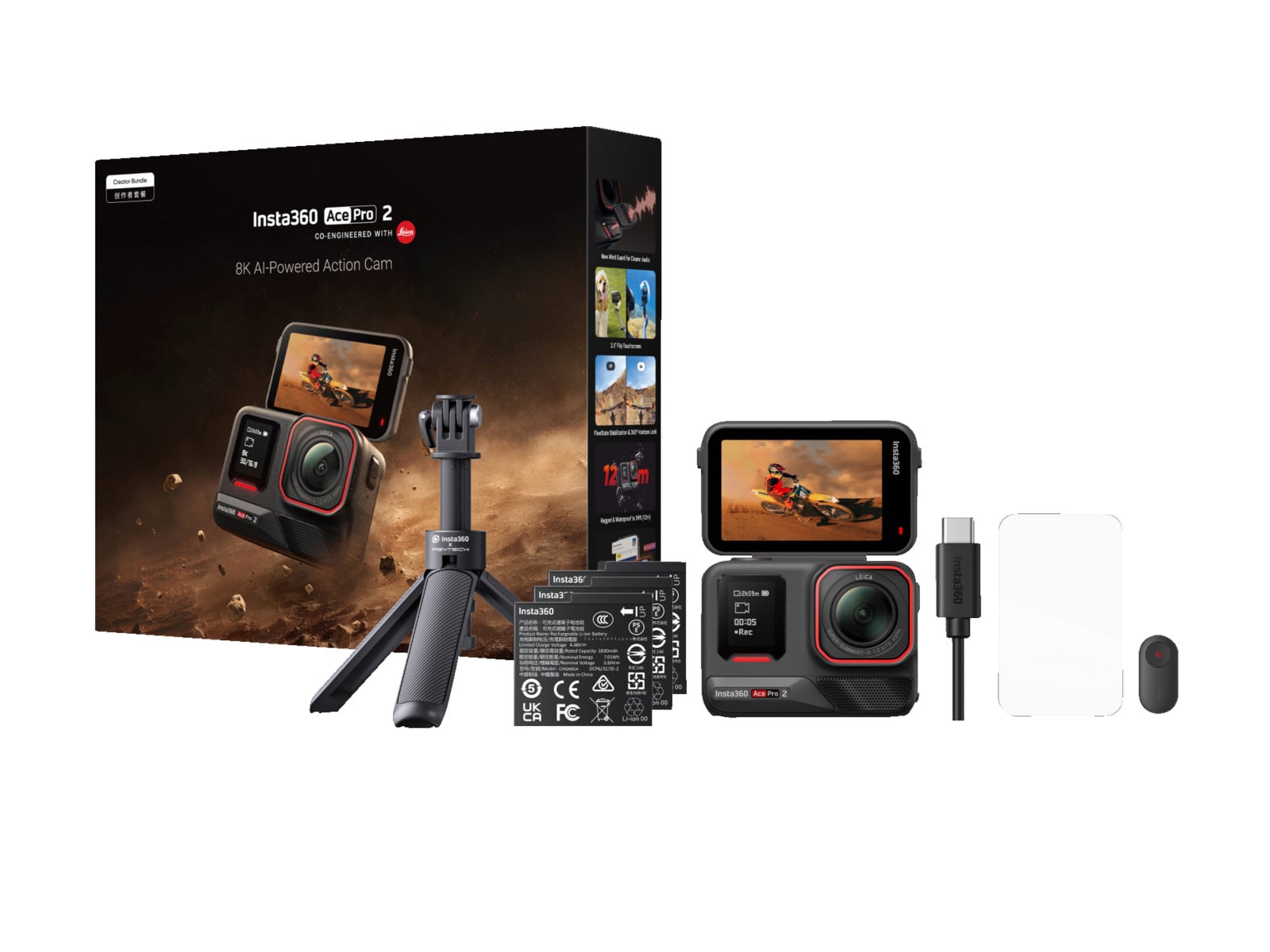 Insta360 - Ace Pro 2 Creator Bundle 8K Action Cameras - Black