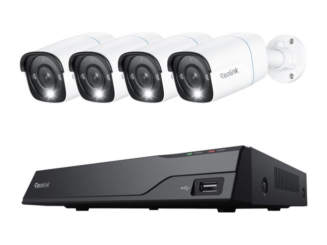 Reolink - NVS8-8MB4 PoE NVR Kit with 2TB HDD and Four 8MP Cameras Security Cameras