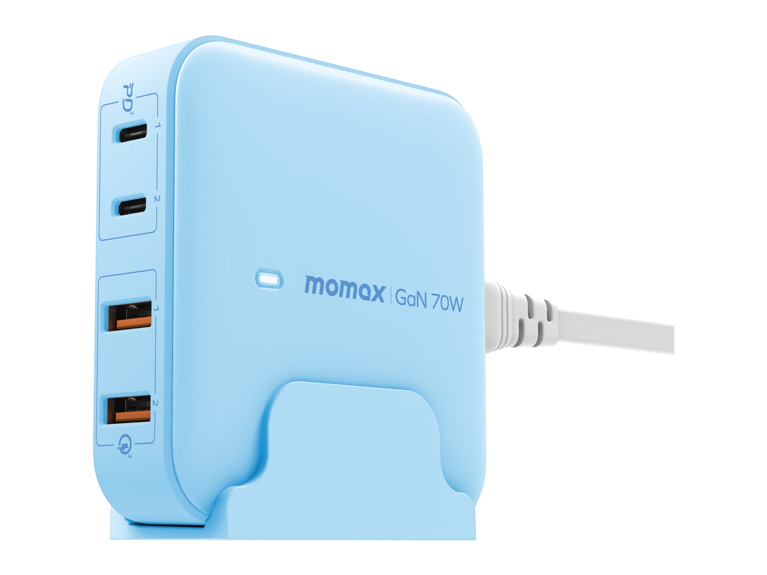 MOMAX - OnePlug 4-Port Desktop GaN Charger 70W Light Blue Wall Chargers