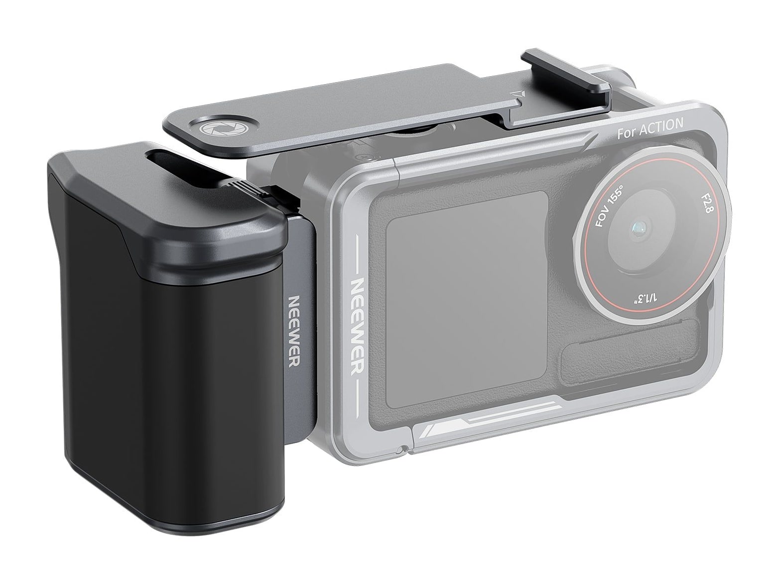 Neewer - AC034 Side Handle for AC014 DJI Osmo Action 5 Pro/4/3 Cage Camera Accessories - Gray