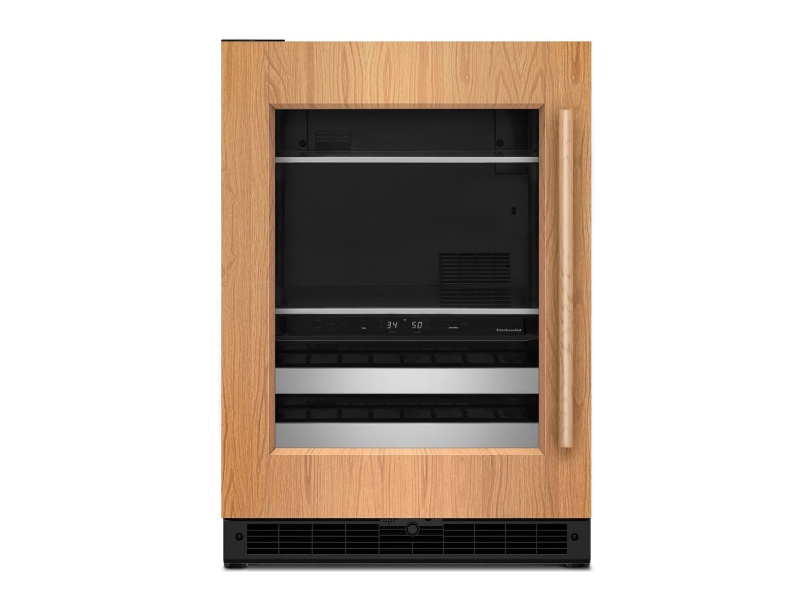KitchenAid - 4.89 Cu. Ft. Beverage Center Left Hinge 24-Inch Wide Custom Panel Frame Wine Coolers