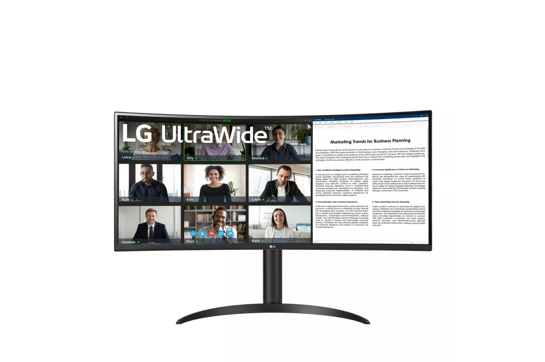 LG - 34 inch UltraWide 34WR55QC 3440 x 1440 100Hz Ultrawide Monitors - Black