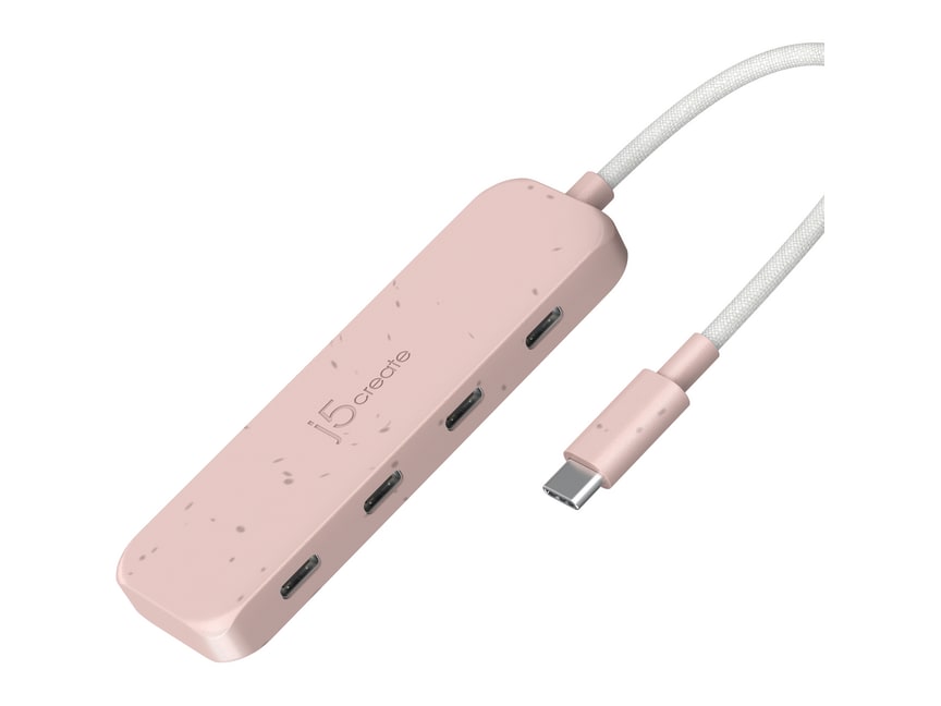 j5create - Eco-Friendly USB-C to 4-Port Type-C Gen 2 Hub USB Hubs - Earth Rose