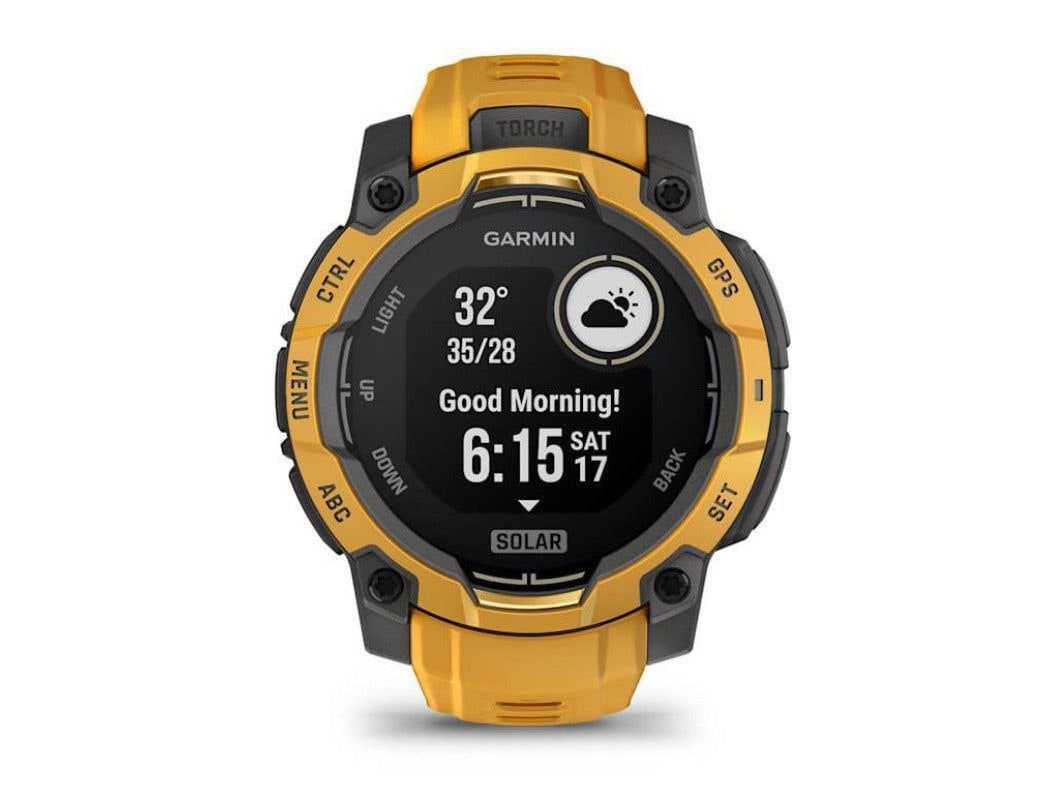 Garmin - Instinct 3-45mm Solar GPS (Sunburst, Limited Edition) Smart Watches
