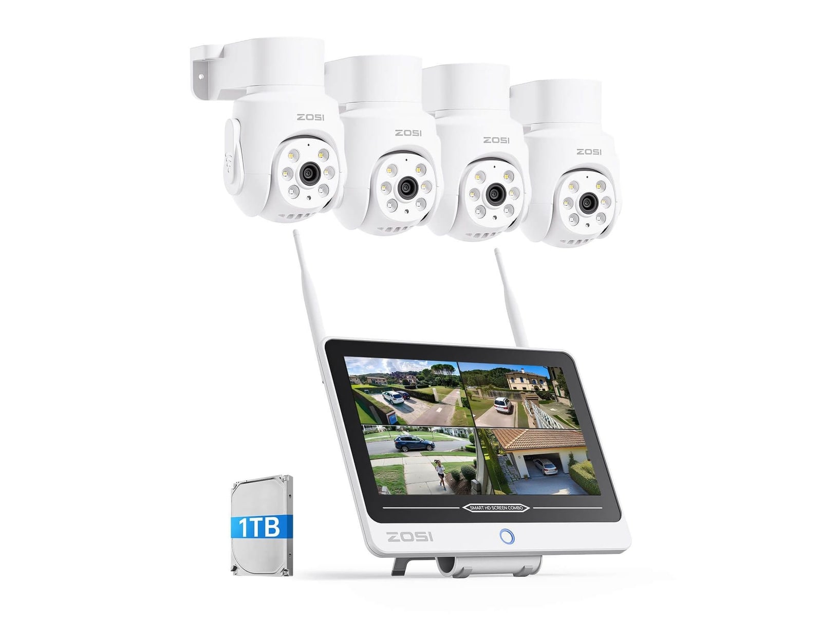 ZOSI - C280 5MP 8CH Wi-Fi 6 PT - 4-Camera Security Cameras
