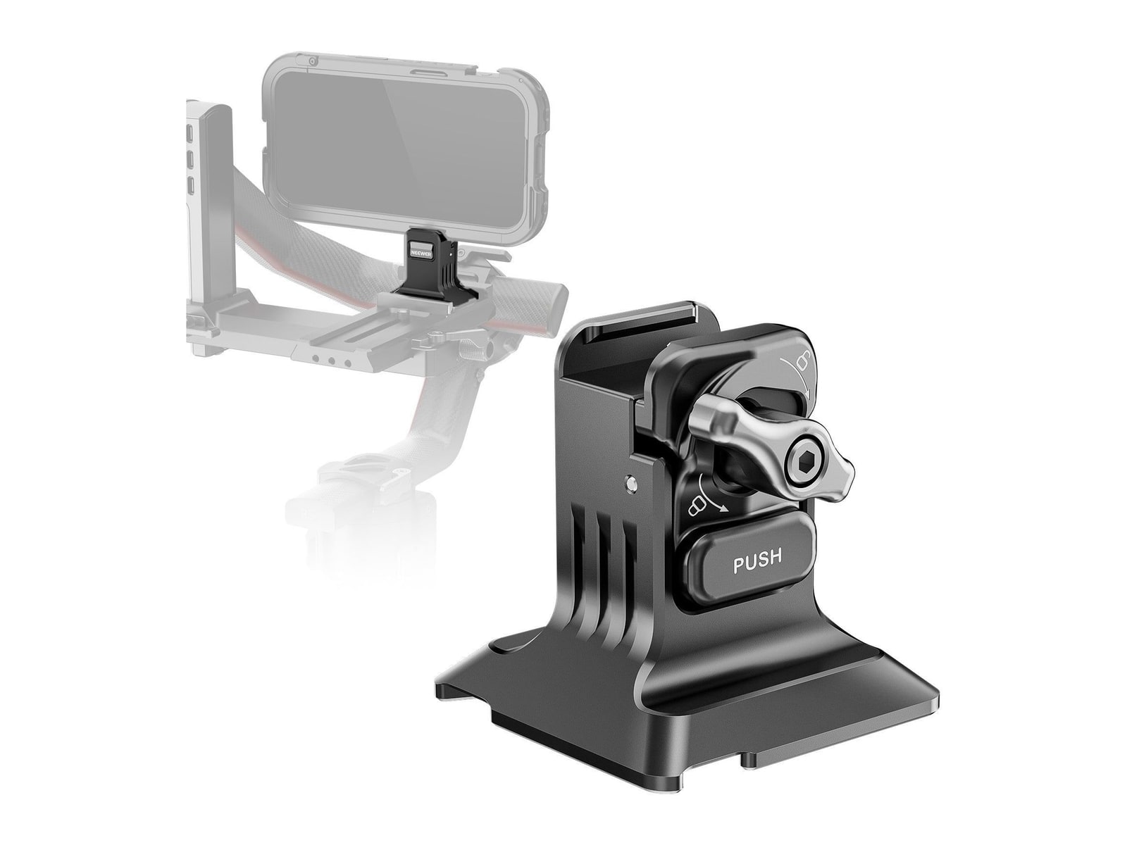 Neewer - PA124 Quick Release Phone Tripod Mount with Arca Type Base Camera Accessories - Black