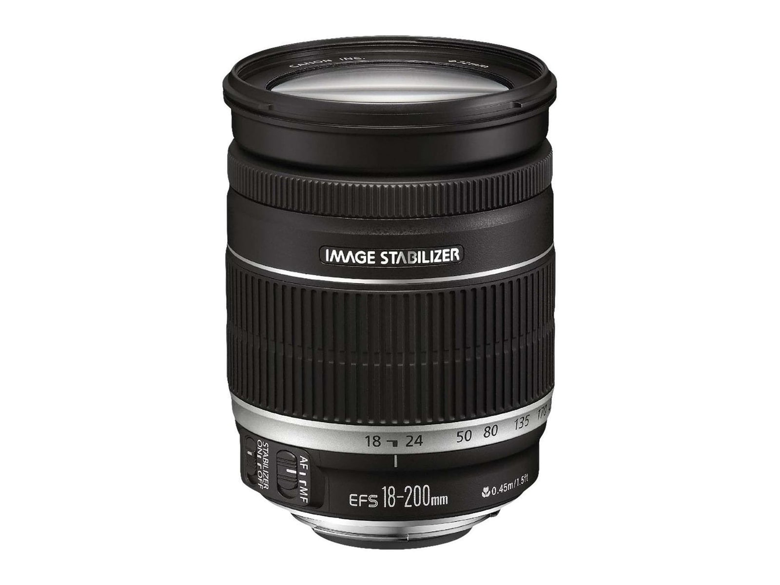 Canon - EF-S 18-200mm f/3.5-5.6 IS Camera Lenses - Black