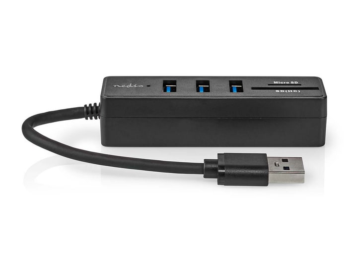 Nedis - CCGB61250BK01 5-in-1 USB-A Hub with Card Reader USB Hubs - Black