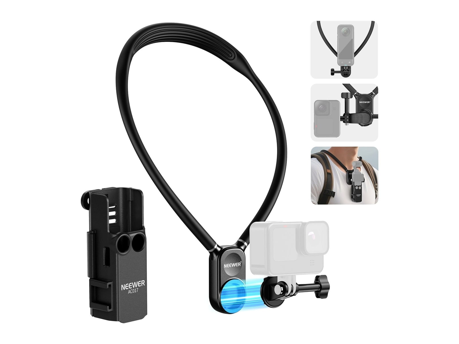 Neewer - GP39 Magnetic Action Camera Neck Mount Camera Accessories