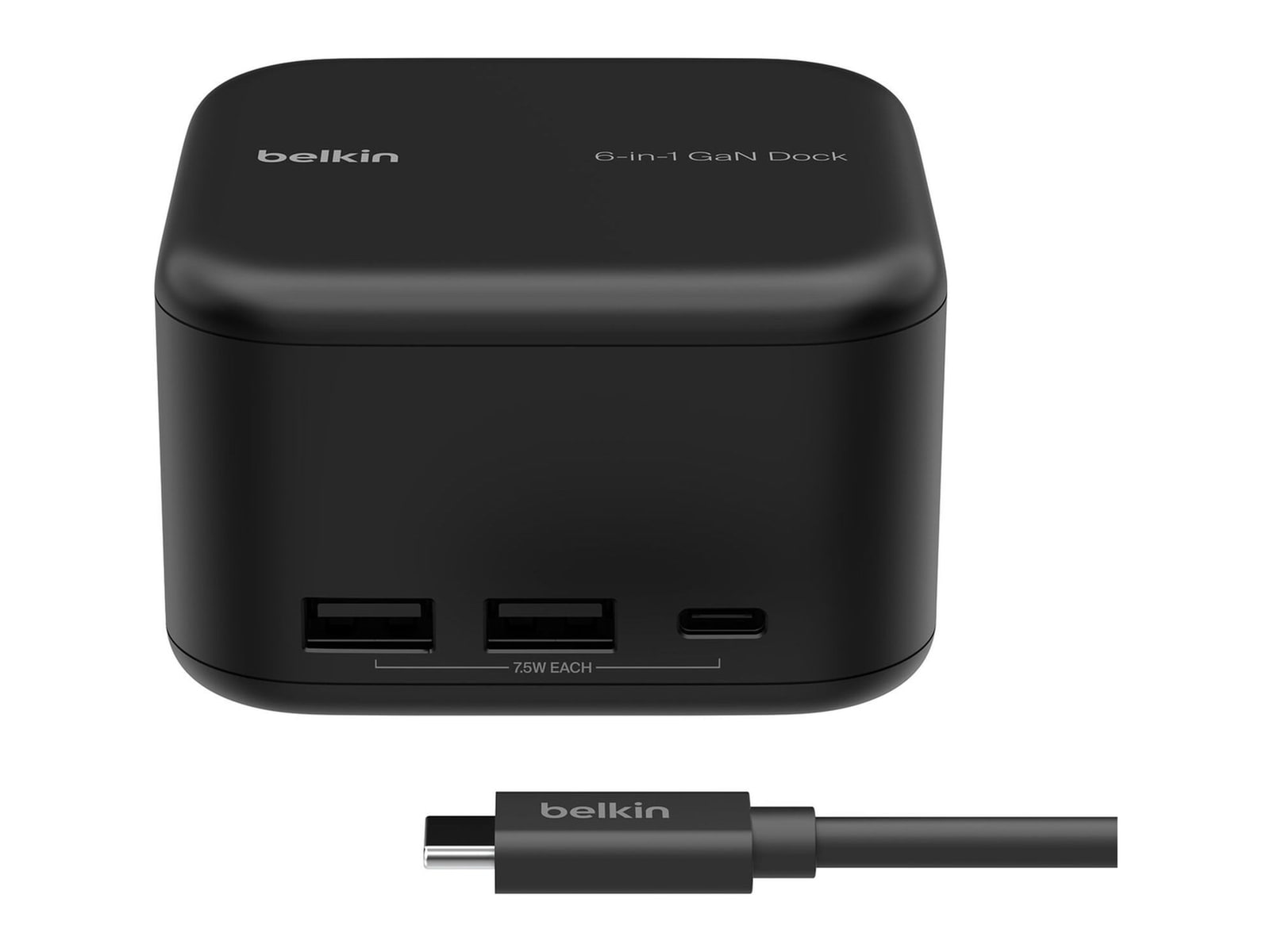 Belkin - Connect USB-C 6-in-1 Core GaN Dock (Black) Wall Chargers
