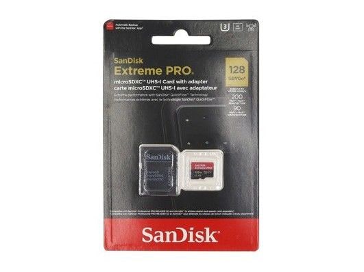 SanDisk - Extreme PRO microSDXC 200MB/s with SD Adapter 128GB Storage Drives - UHS-I