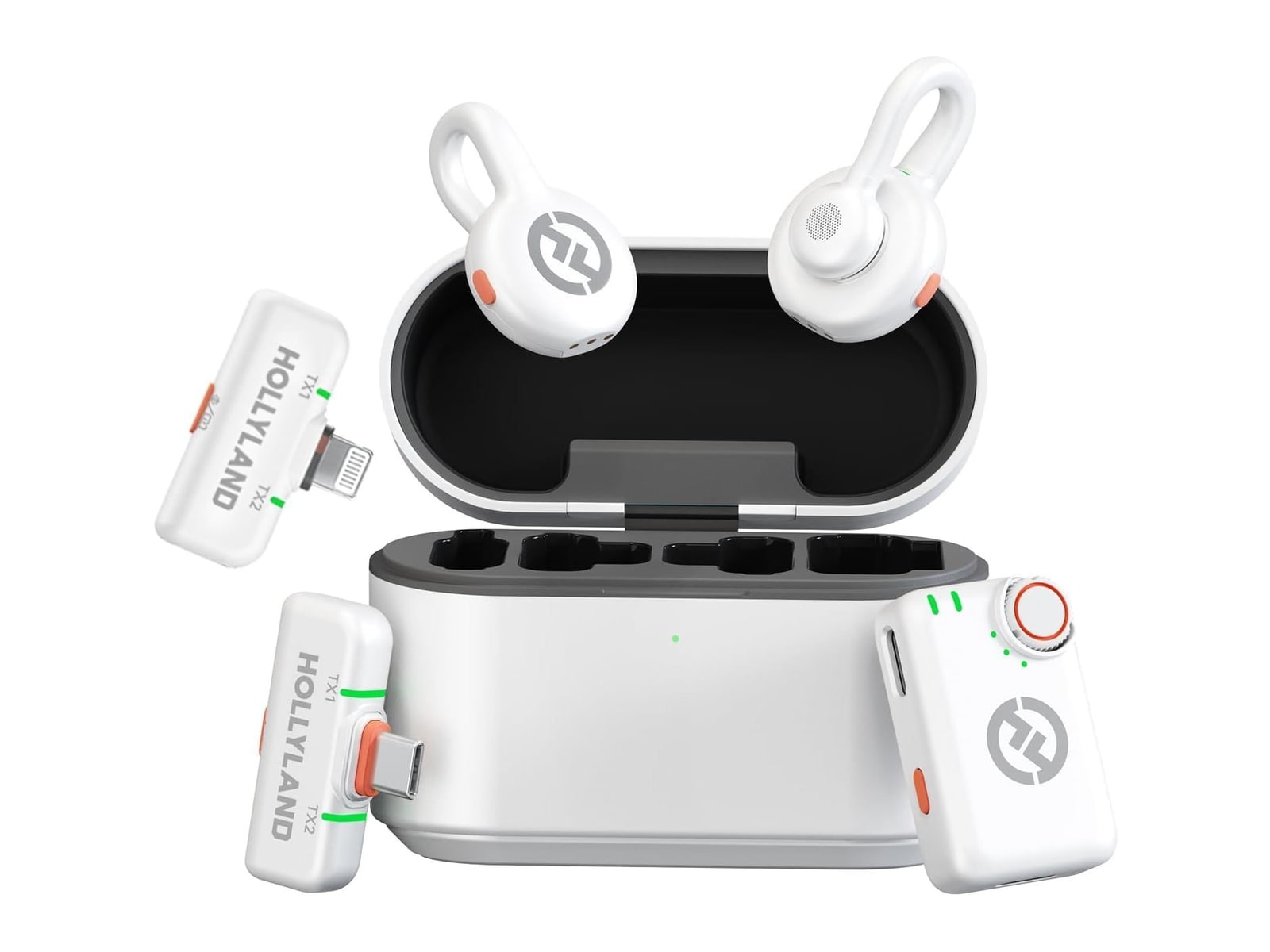 Hollyland - LARK M2S Ultimate Combo Wireless Microphones - Glacier White
