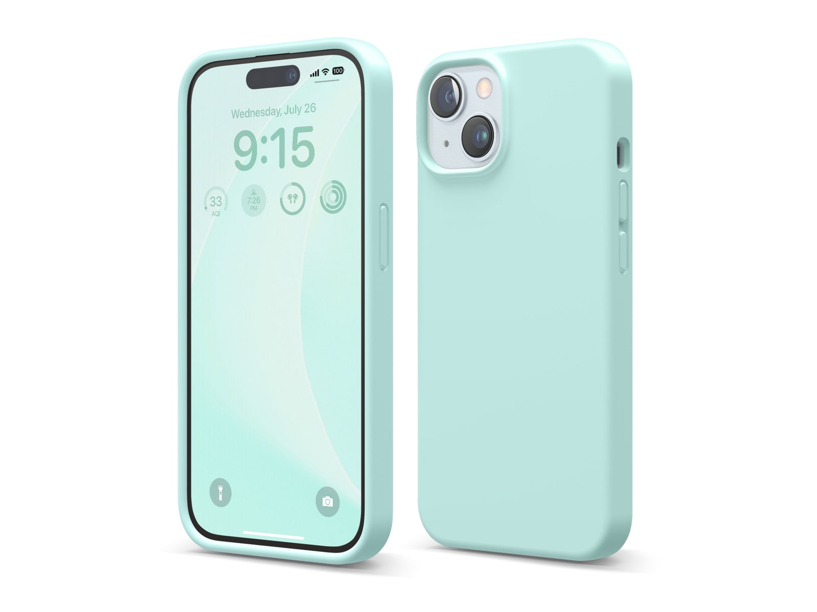 elago - Premium Silicone Case - iPhone 15 - Aqua Sky