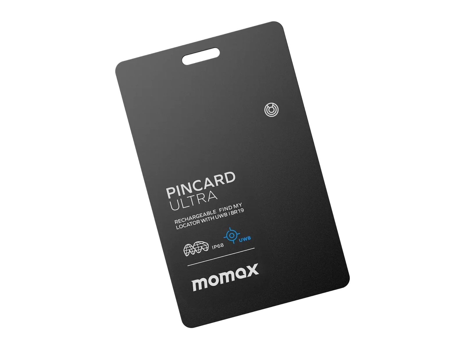 MOMAX - PinCard Ultra Rechargeable Find My Locator Bluetooth Trackers - Black