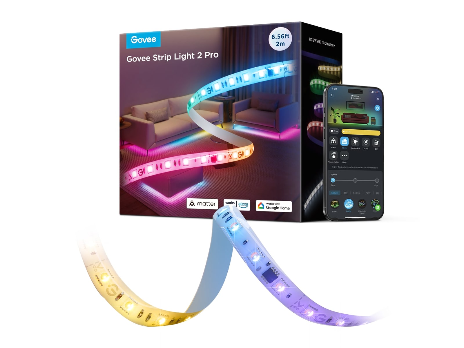 Govee - Strip Light 2 Pro 6.56ft Smart Lighting