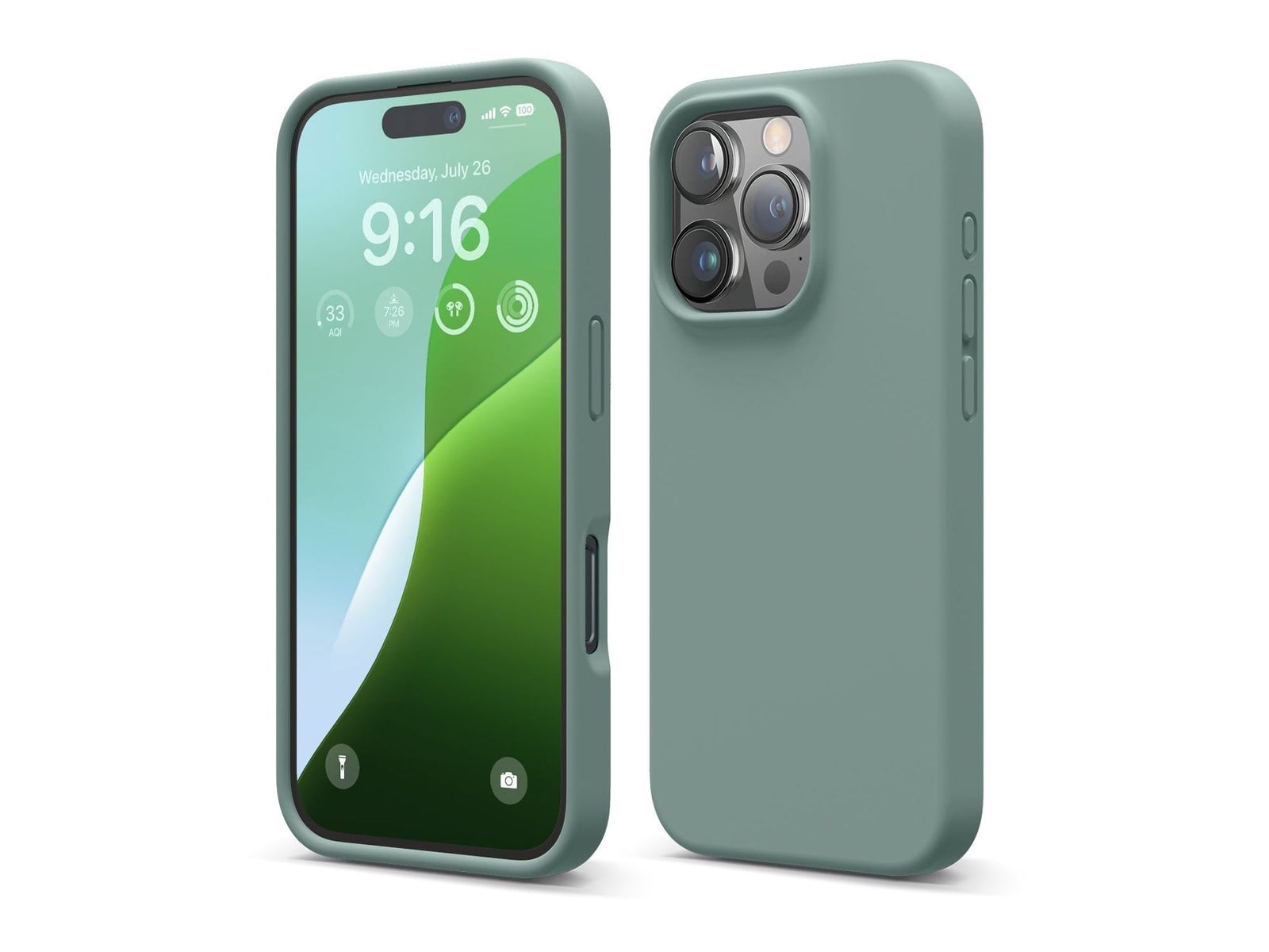 elago - Premium Silicone Case - iPhone 16 Pro - Midnight Green