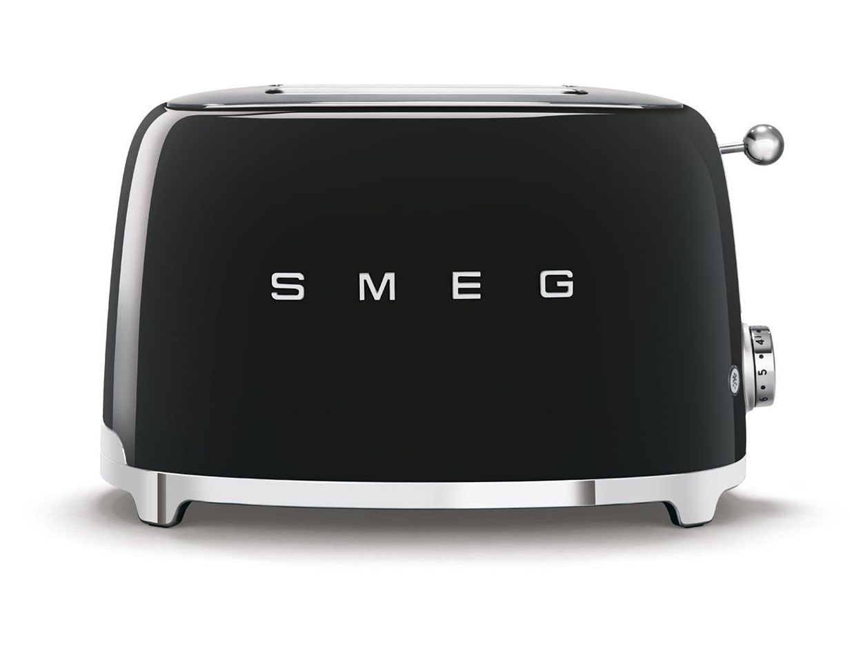Smeg - 50's Retro Style Black 2-Slice Toaster Toasters & Ovens