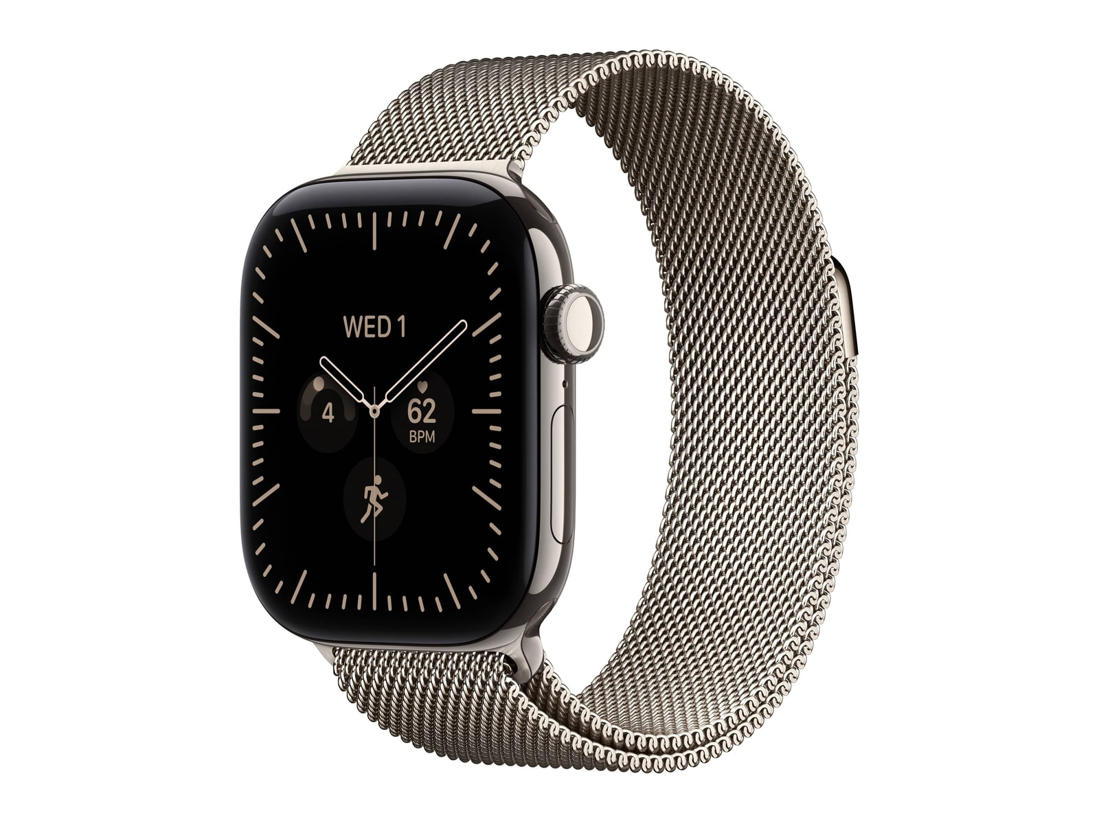 Apple Watch Series 12 GPS + Cellular 42mm Natural Titanium Case with Natural Milanese Loop