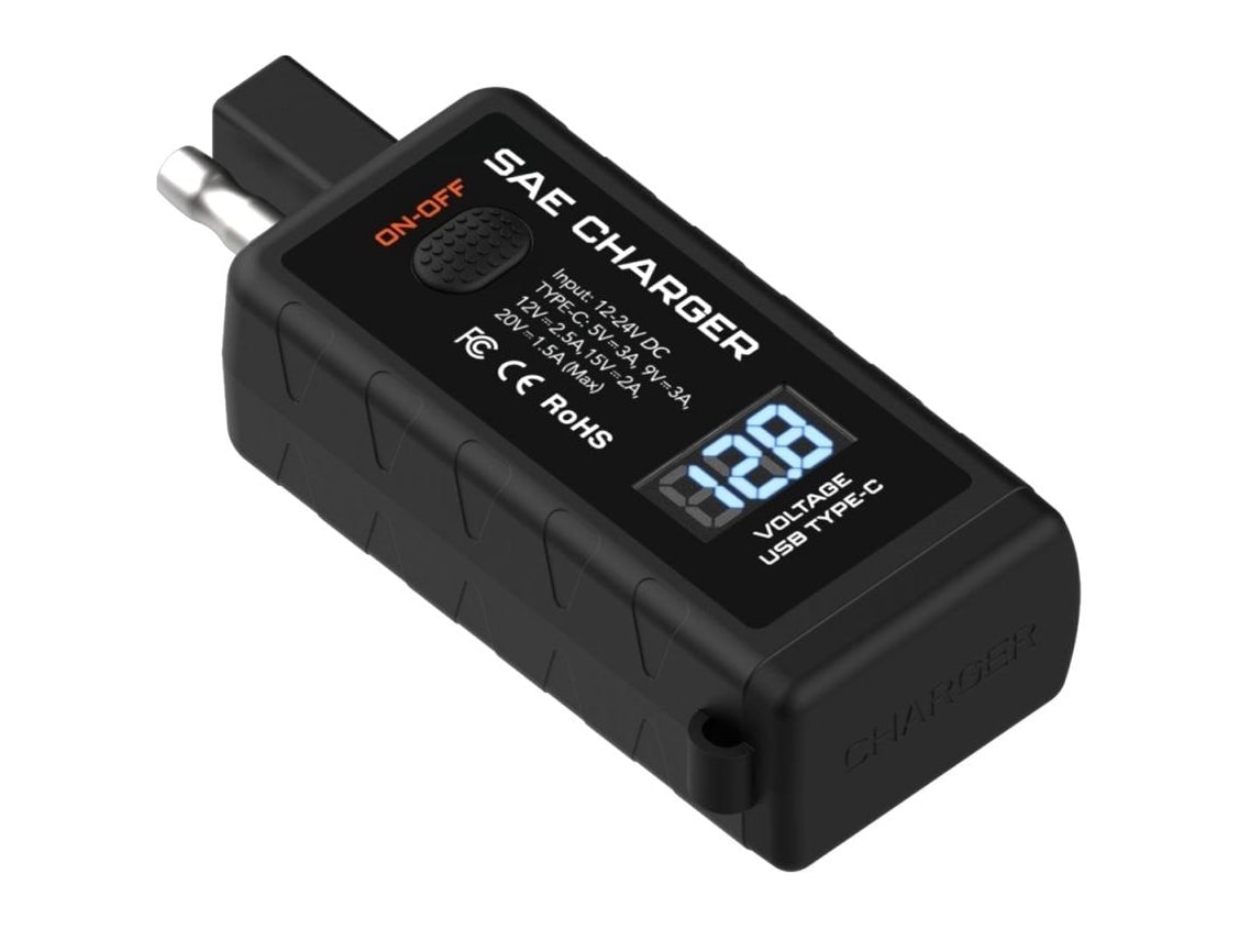 Rokform - Motorcycle 12V to USB-C Adapter Black Car Chargers