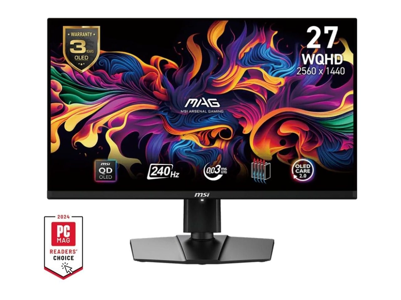 MSI - 26.5" MAG 271QPX QD-OLED E2 WQHD OLED Monitors - Black