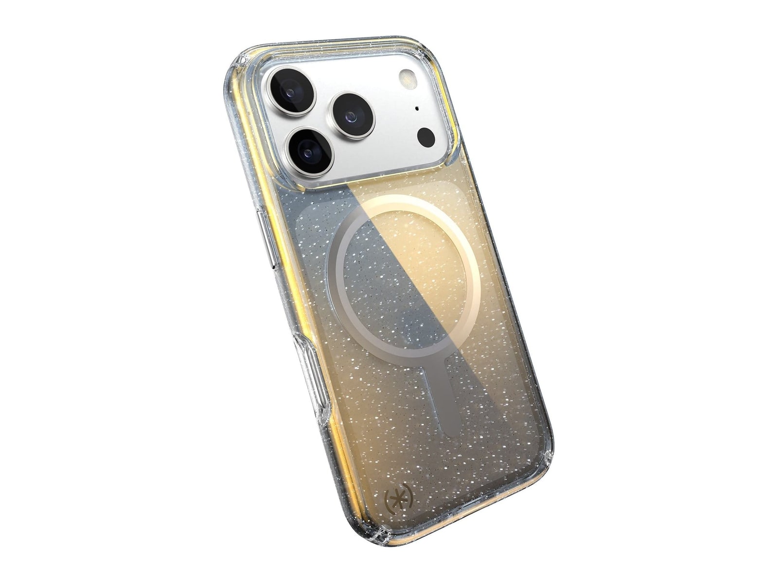 Speck - Presidio Lux Glitter MagSafe - iPhone 17 Pro - Clear/Hyper Mirror Glitter