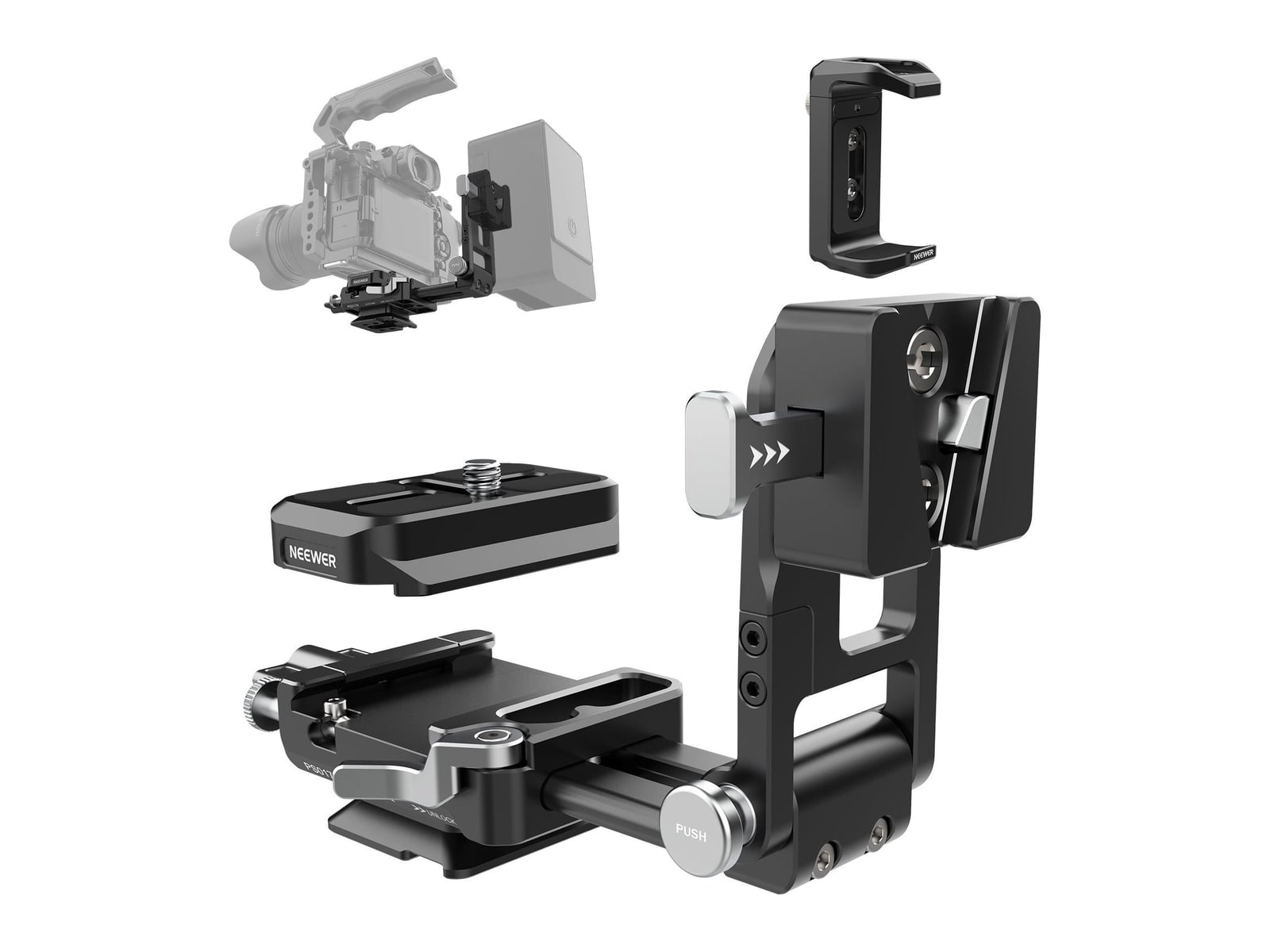Neewer - PS017A V Mount Battery Plate with Arca Type QR Plate Camera Batteries