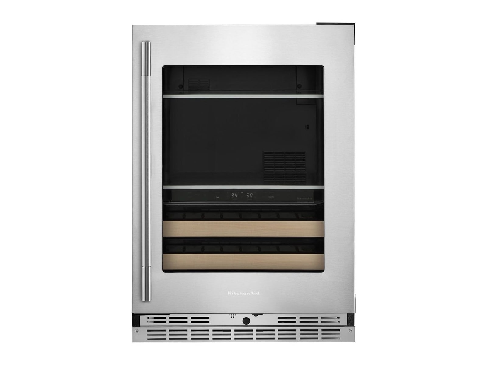 KitchenAid - 4.89 Cu. Ft. Beverage Center Right Hinge 24-Inch Wide in PrintShield Stainless Frame Wine Coolers