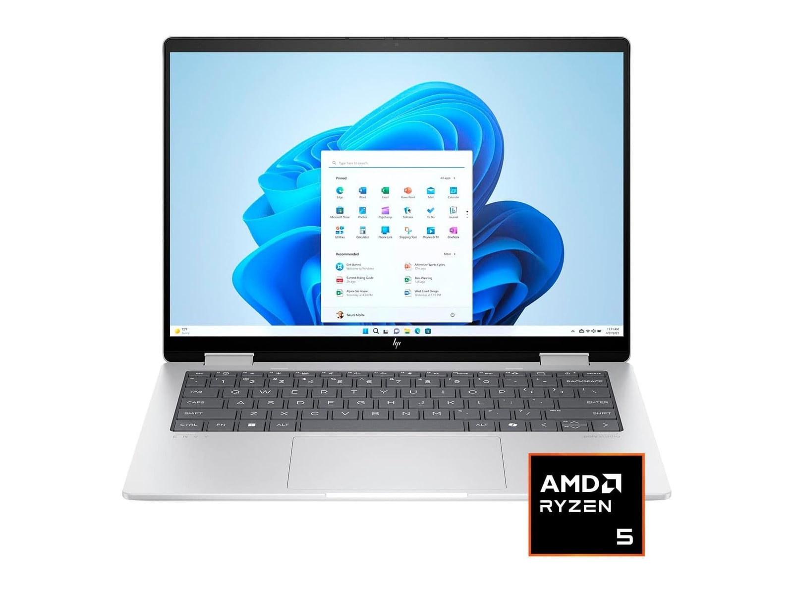 HP - Envy 14" - AMD Ryzen 5 8640HS chip - 16GB Memory - 512GB SSD - Glacier Silver