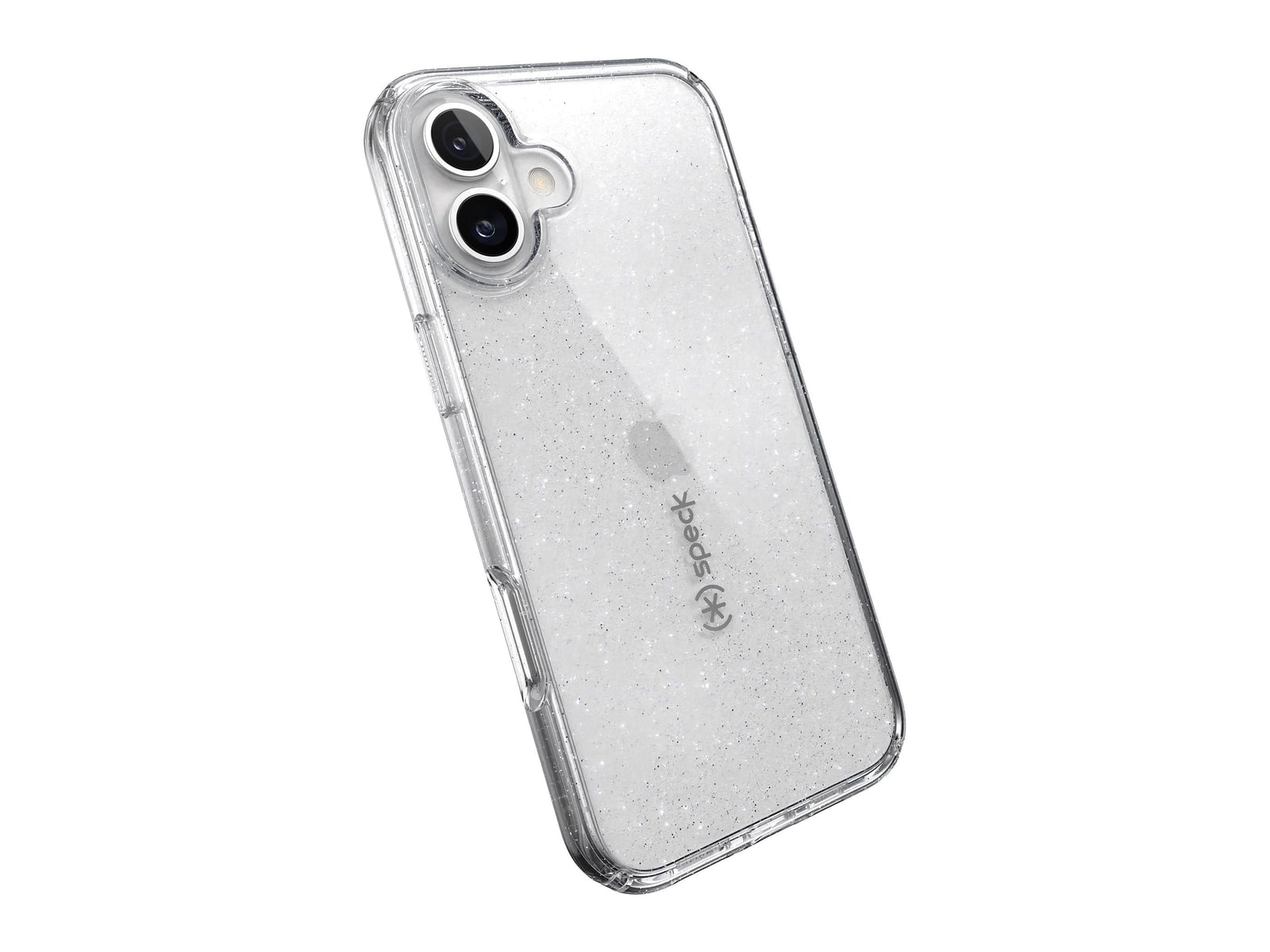 Speck - GemShell Glitter - iPhone 16 Plus - Clear/Platinum Glitter
