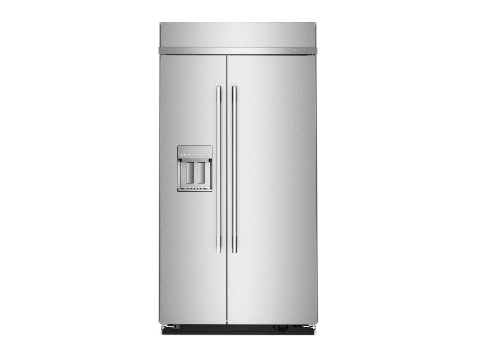 KitchenAid - 25.1 Cu. Ft. Built-In Side-By-Side Refrigerator 42-Inch Wide in PrintShield Stainless Steel Refrigerators