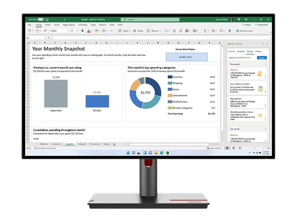 Lenovo - 27" ThinkVision P27q-30 QHD 60Hz Professional Monitors - Black