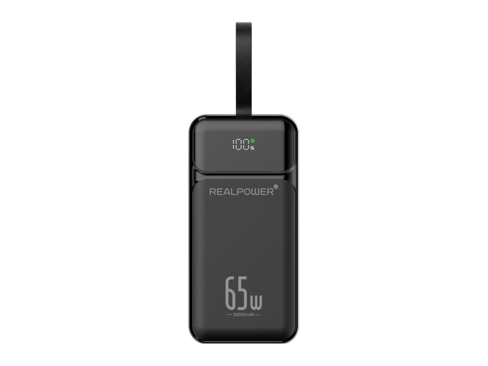 RealPower - PB-27000 Pro 27000 mAh Black Power Banks