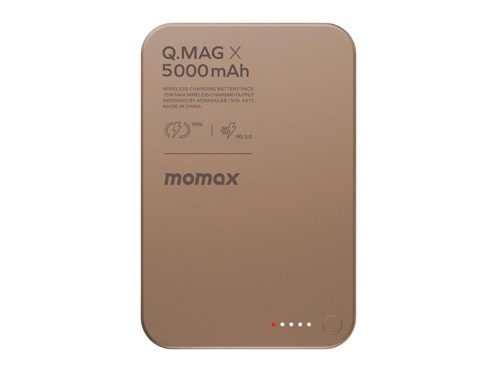 MOMAX - Q.Mag X Magnetic Wireless Power Bank 5000mAh - Gen 2 Sandstone Power Banks