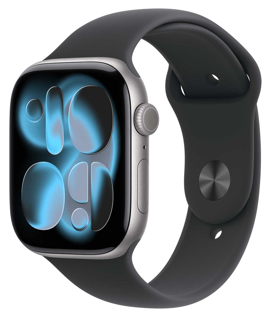 Apple - Apple Watch Series 11 (GPS + Cellular) 46mm Space Gray Aluminum Case with Black Sport Band - M/L - Space Gray