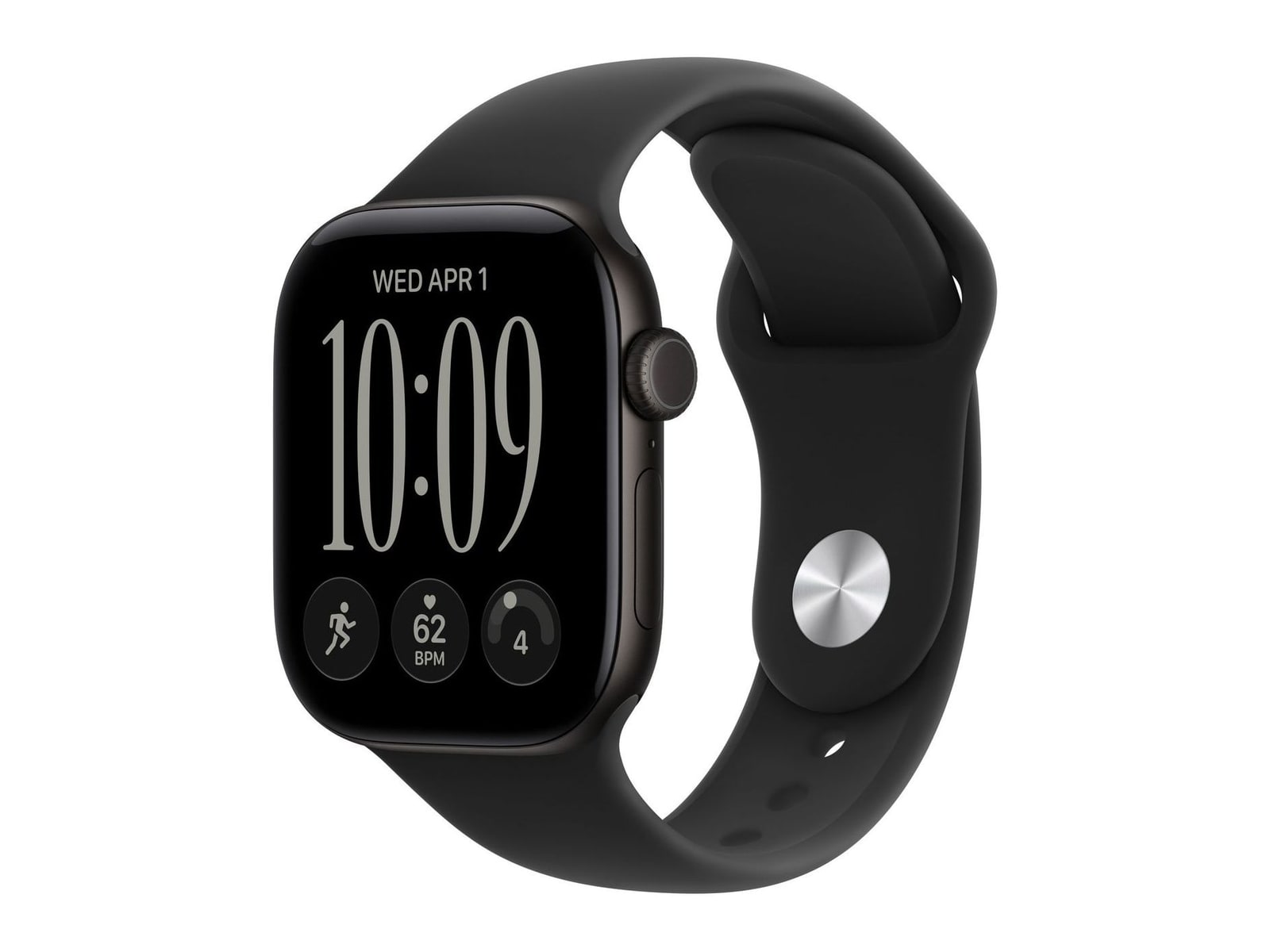 Apple Watch Series 12 GPS 46mm Black Aluminum Case with Black Sport Band - S/M