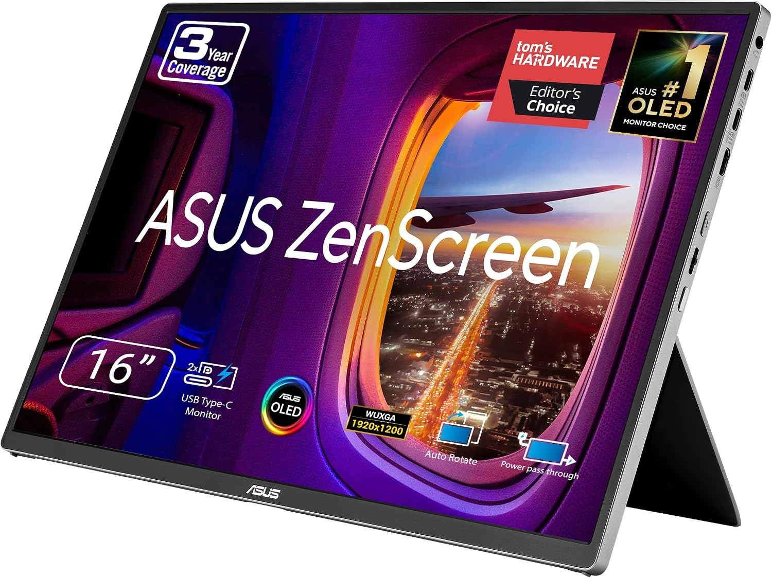ASUS - 16" MQ16FC WUXGA 60Hz Portable Monitors