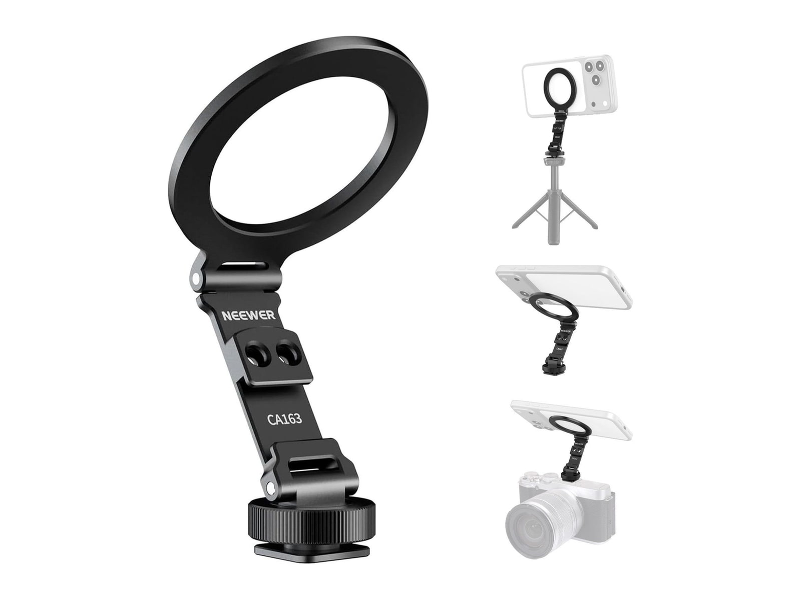 Neewer - CA163 Magnetic Tripod Phone Mount Camera Accessories - Black