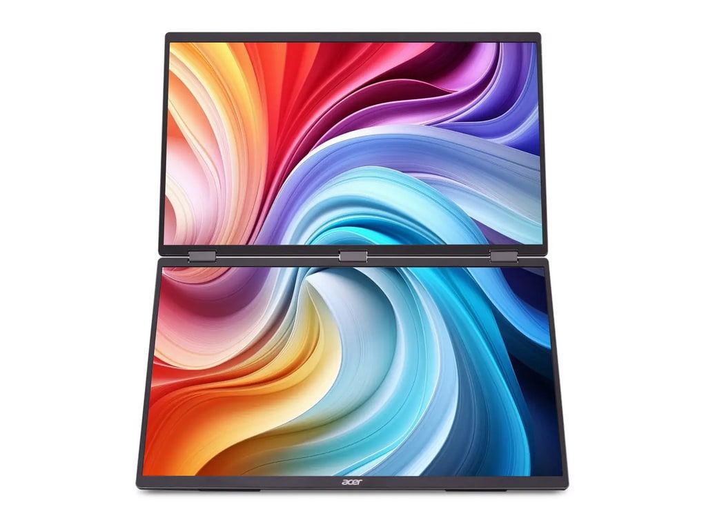 Acer - 18.5 inch PD3 PD193QT E Dual-Screen 1920 x 1080 100Hz Portable Monitors - Black