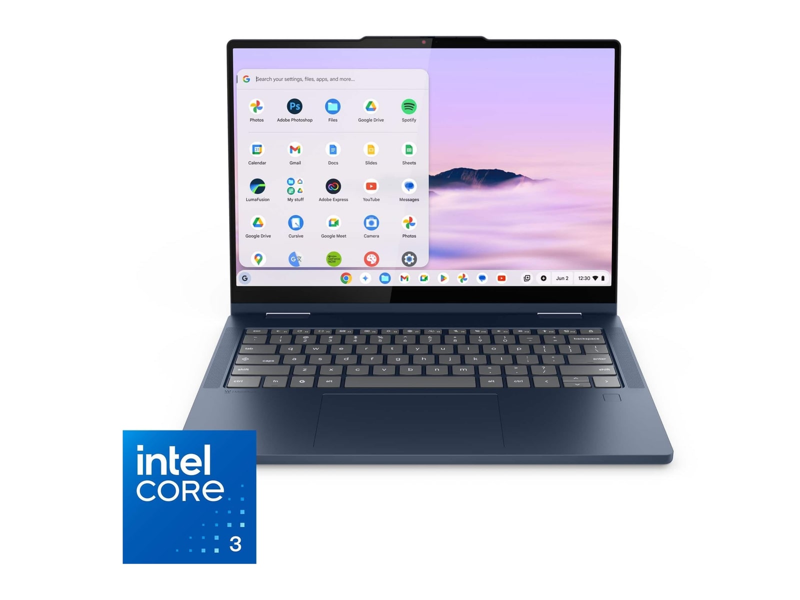 Lenovo - Chromebook Plus 2-in-1 14" - Intel Core 3 N355 chip - 8GB Memory - 128GB SSD - Blue