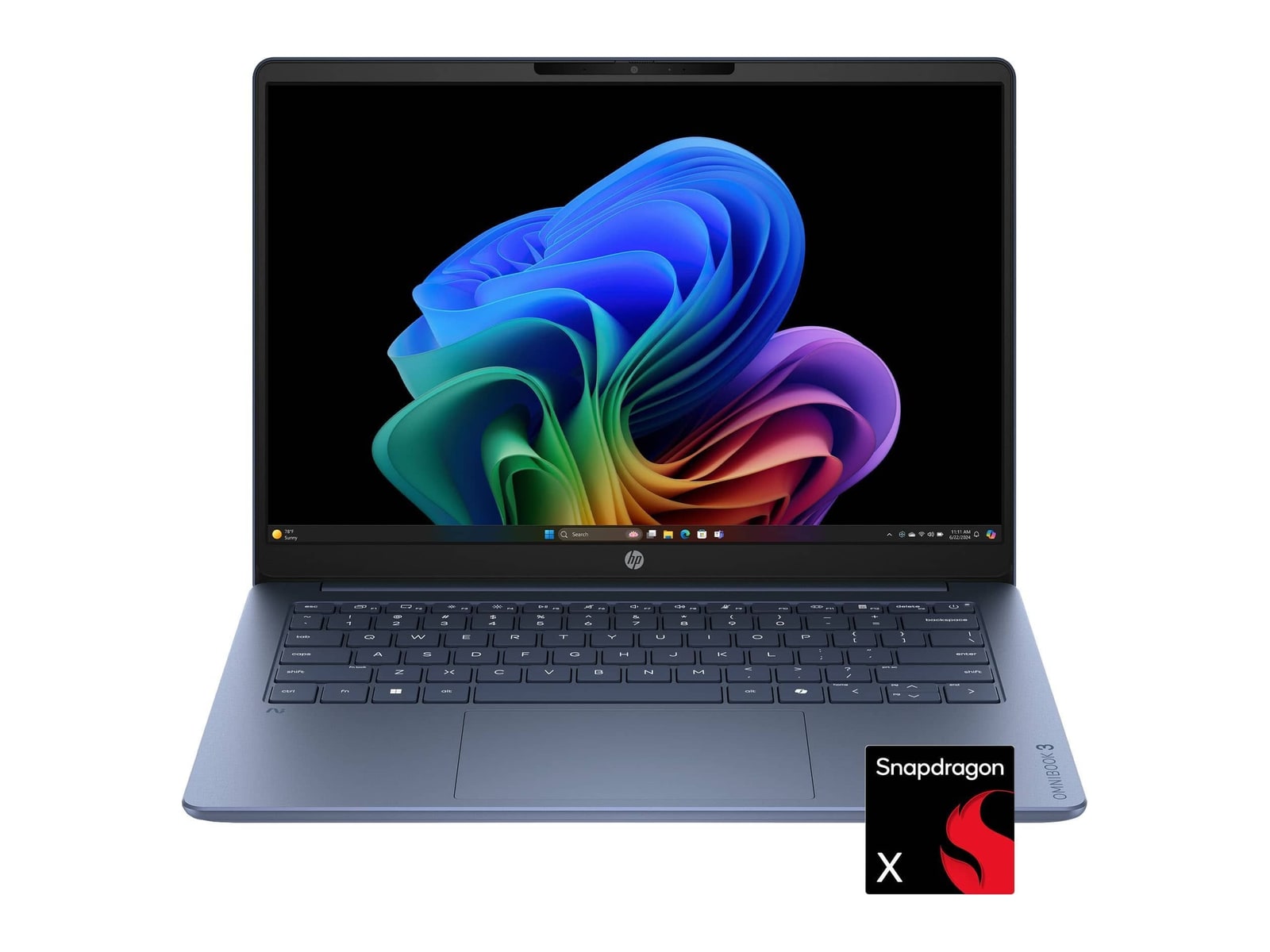 HP - OmniBook 3 14-hz0188dx 14" - Snapdragon X X1-26-100 chip - 16GB Memory - 256GB SSD - Starlit Blue