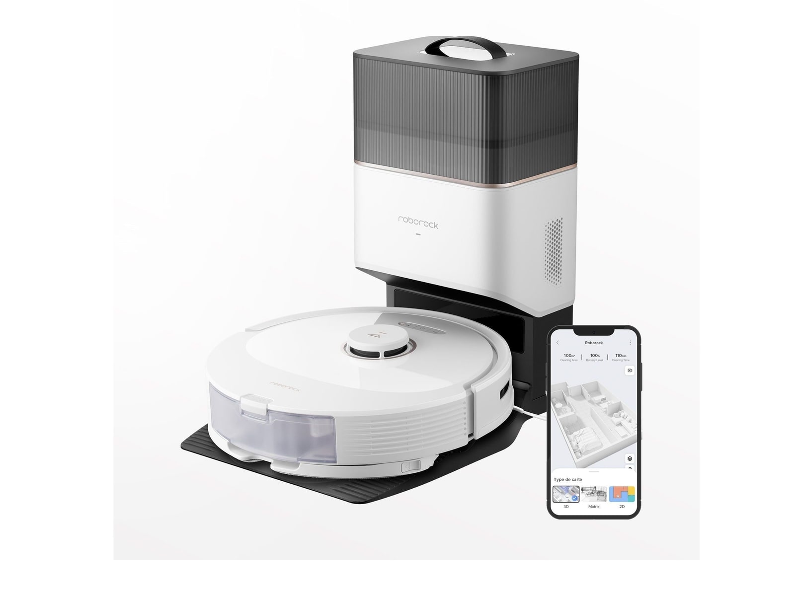 Roborock - Q8 Max+ White Vacuum Cleaners