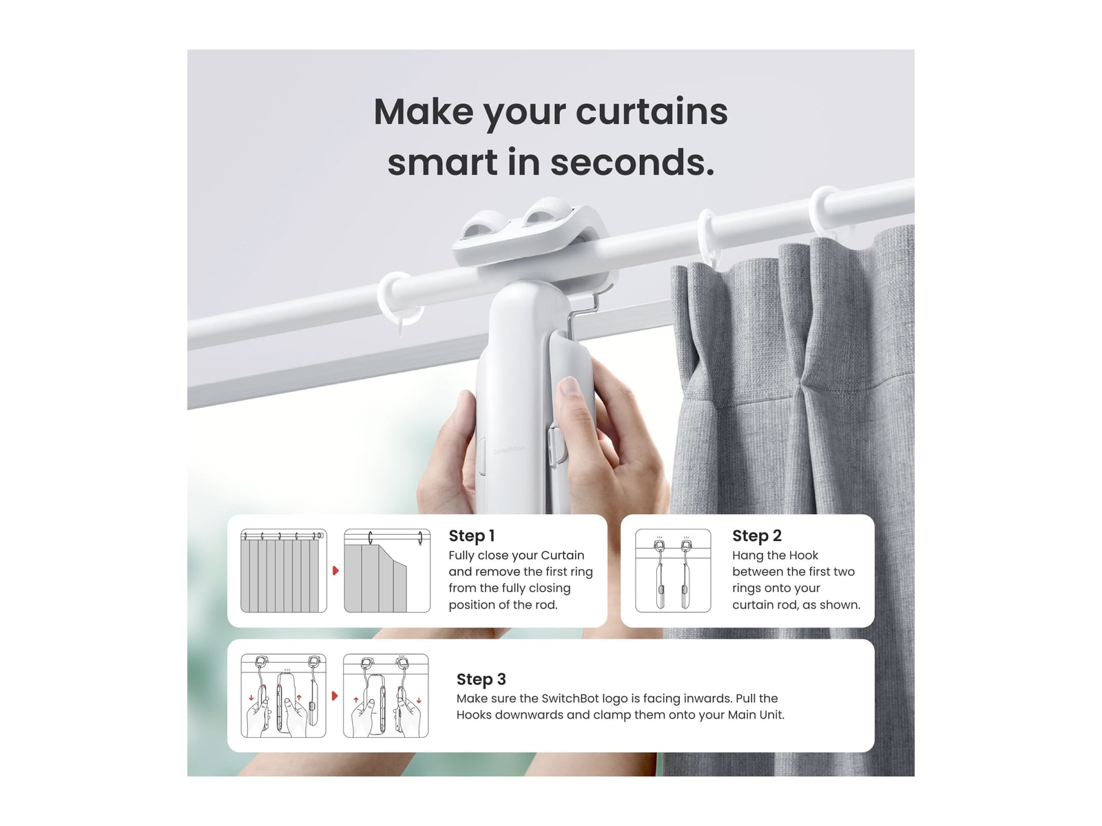 SwitchBot - Curtain 3 Rod Type 1 Smart Appliances